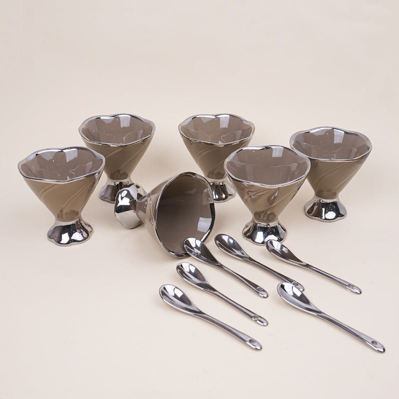 Buy Abriya Brown Ice Cream Cup (200 ML) - Twelve Piece Set Icecream Cup from Vaaree