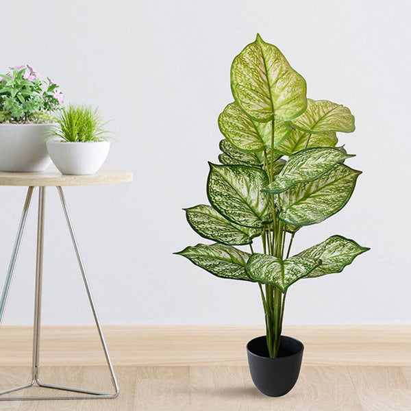 Buy Faux Everlasting Micans Philodendron Plant With Pot - 2.5 Feet Artificial Plants from Vaaree