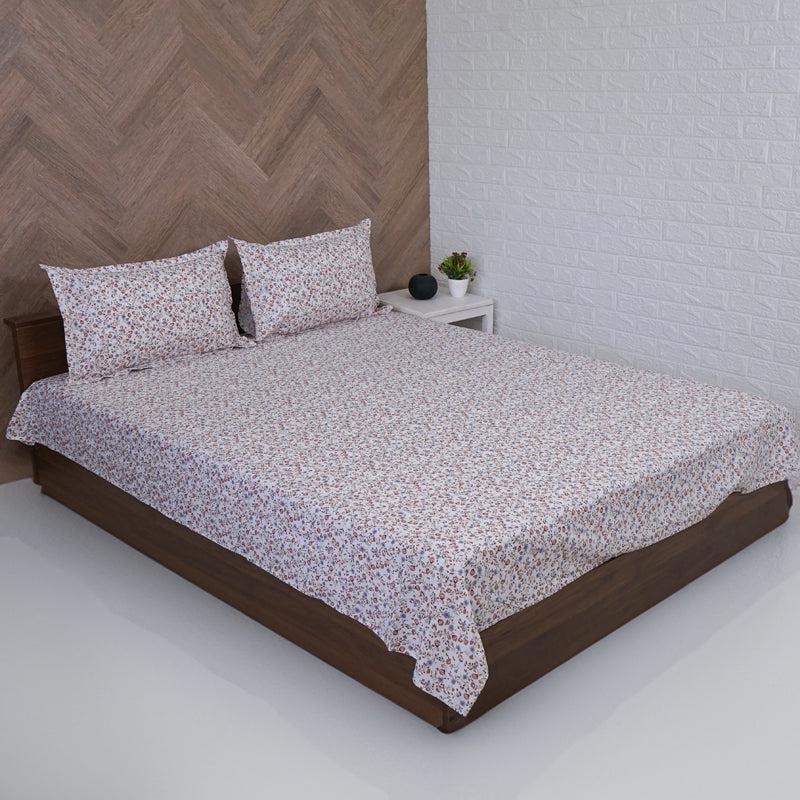 Buy Anvisha Floral Bedsheet - Peach Bedsheets from Vaaree