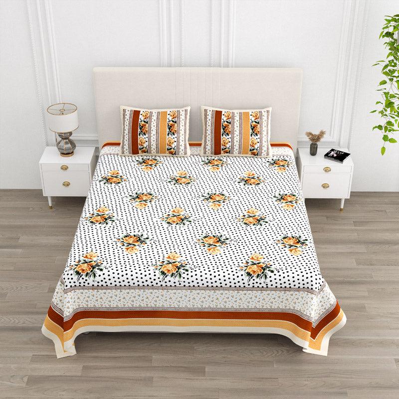 Buy Livia Floral Bedsheet - Yellow Bedsheets from Vaaree