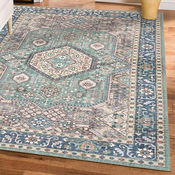 Buy Noah Ethnic Carpet - Teal Carpet from Vaaree