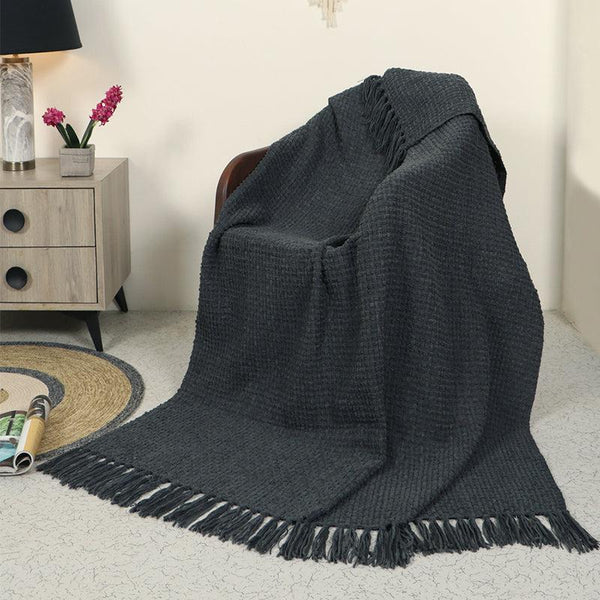 Buy Cozy Loom Throw - Blue Throws from Vaaree