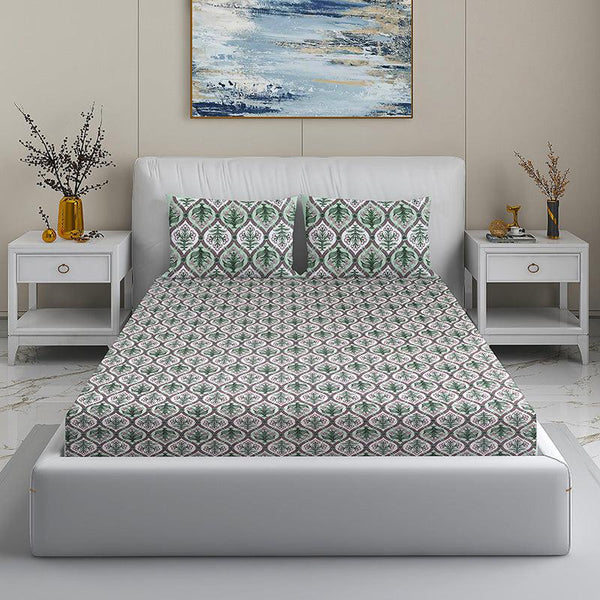 Buy Antalya Ethnic Bedsheet - Green Bedsheets from Vaaree