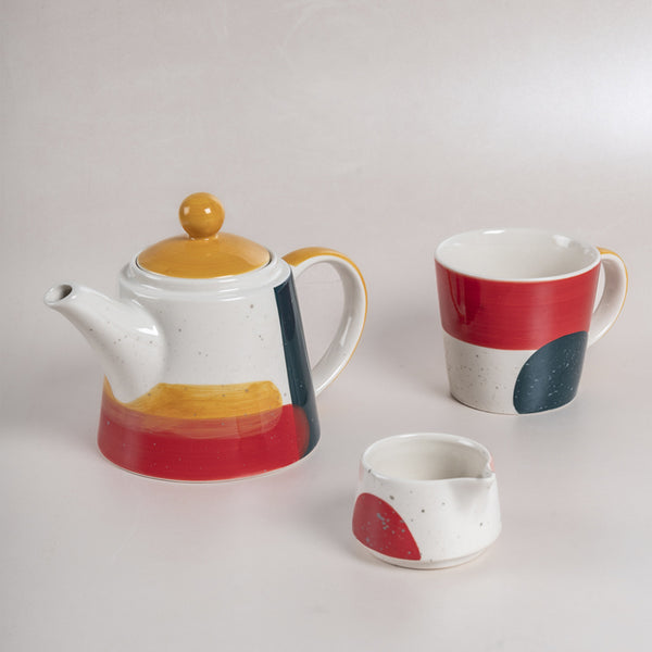 Buy Miryla Handpainted Tea Set - Three Piece Set Tea Sets & Tea Pots from Vaaree