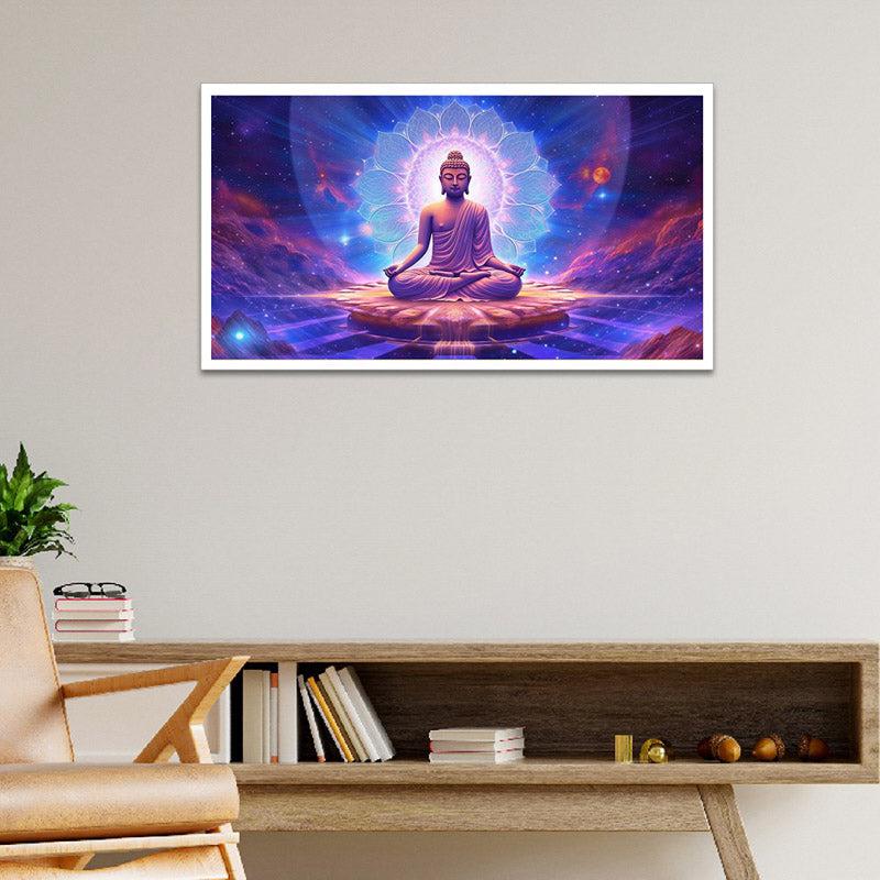 Buy Blue Divine Buddha Wall Painting With Frame Wall Art & Paintings from Vaaree