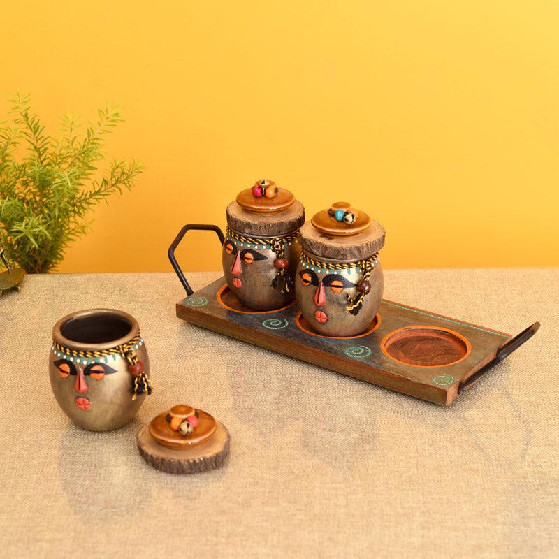 Buy Bhiva Handcrafted Condiment Set - Four Piece Set Jar from Vaaree