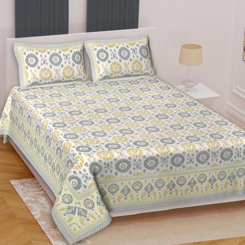 Buy Sienna Ethnic Bedsheet - Yellow Bedsheets from Vaaree