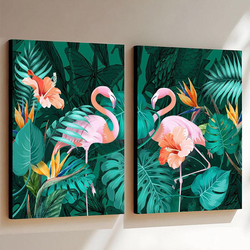 Buy Flamingo Spirit Wall Art - Set of Two Wall Art & Paintings from Vaaree