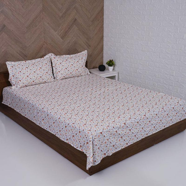 Buy Avani Floral Bedsheet - Peach Bedsheets from Vaaree