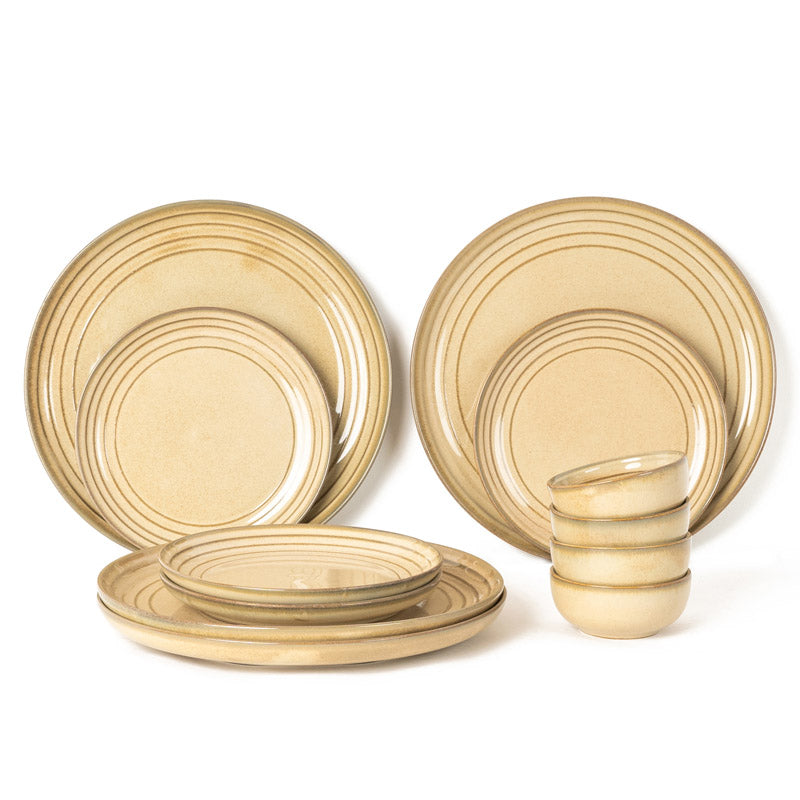 Buy Estia Dinner Set (Tuscan Beige) - Twelve Piece Set Dinner Set from Vaaree