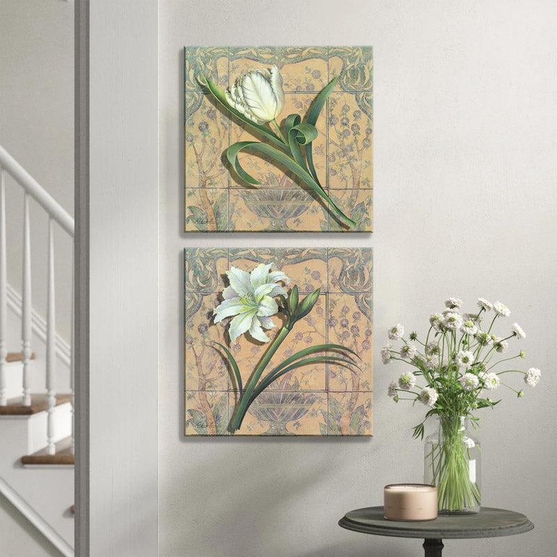 Buy Dixon Floral Wall Art - Set Of Two Wall Art & Paintings from Vaaree