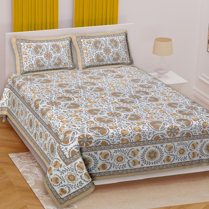 Buy Hazel Floral Bedsheet - Brown Bedsheets from Vaaree