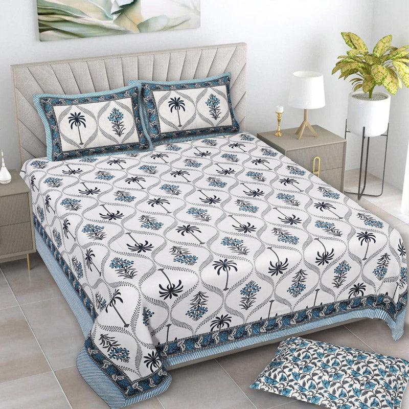 Buy Amoda Ethnic Bedsheet - Blue Bedsheets from Vaaree