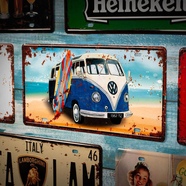 Buy Volkswagen Blue Van Wall Accent Wall Accents from Vaaree