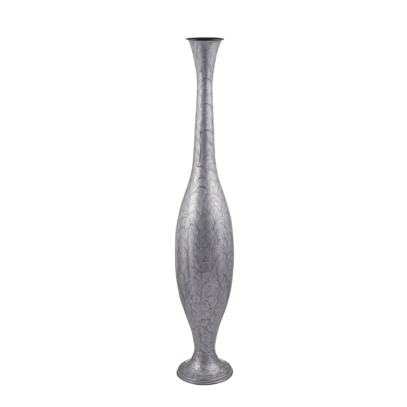 Buy Yiska Lacquered Floor Vase - Silver Floor Vase from Vaaree