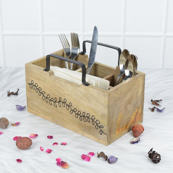 Buy Rita Wooden Cutlery Holder Cutlery Stand from Vaaree