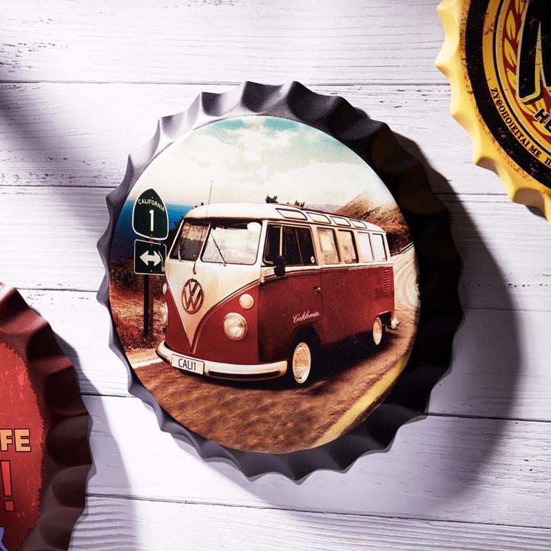 Buy Volkswagen Bus Bottle Cap Wall Accent Wall Accents from Vaaree