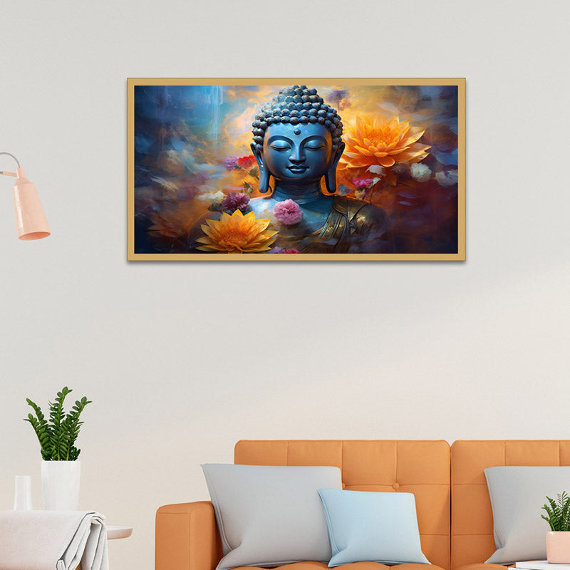 Buy Meditative Buddha Wall Painting With Frame Wall Art & Paintings from Vaaree