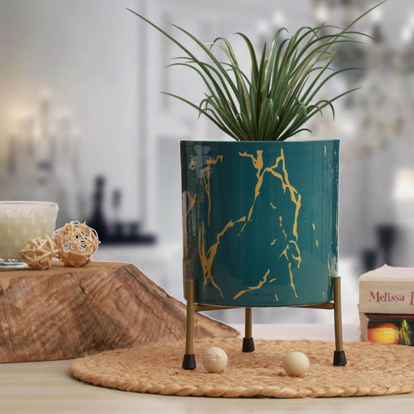 Buy Nauko Planter With Stand (Green) - Two Piece set Pots & Planters from Vaaree