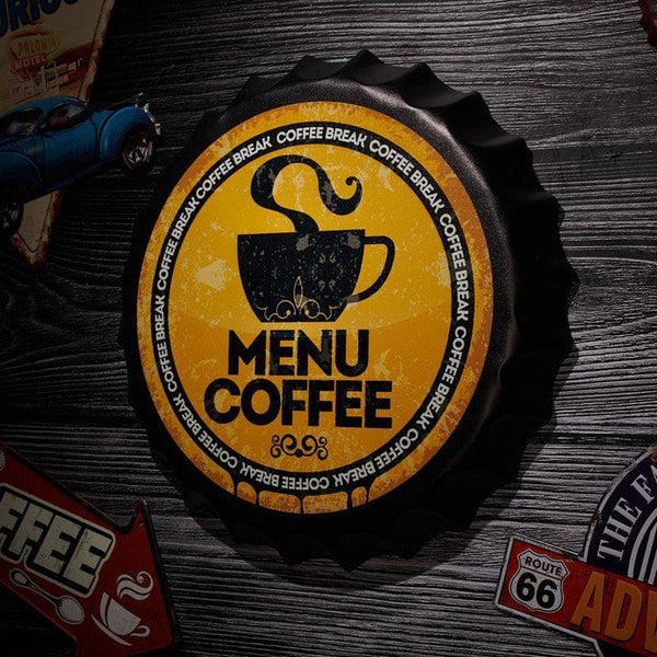 Menu Coffee Bottle Cap Wall Accent