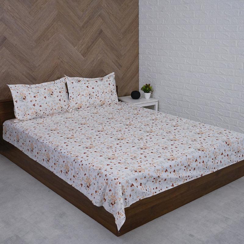 Buy Vishva Floral Bedsheet - Peach Bedsheets from Vaaree