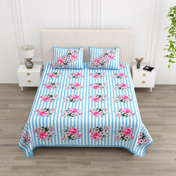 Buy Oliver Floral Bedsheet - Blue Bedsheets from Vaaree