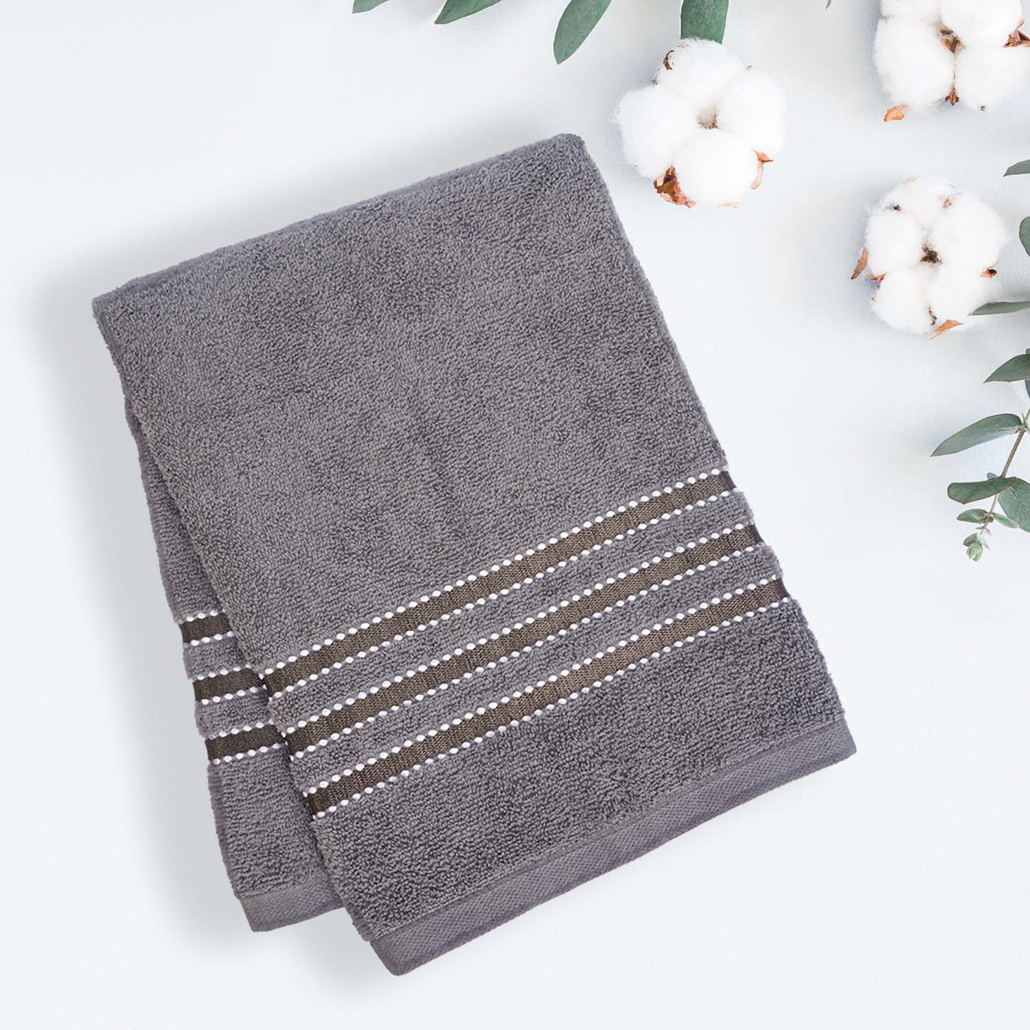 Buy Micro Cotton LuxeDry Comfort Solid Bath Towel - Grey Bath Towels from Vaaree