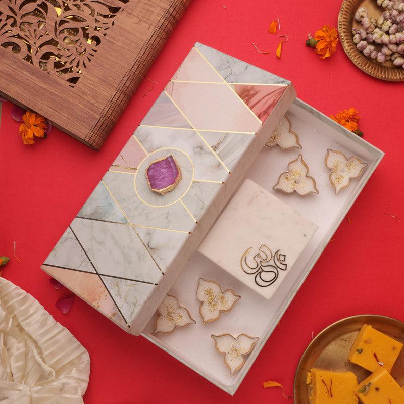 Buy Mithuna Om Marble Festive Gift Box Gift Box from Vaaree