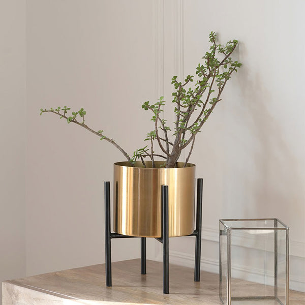 Buy Ashiya Planter With Stand - Gold Pots & Planters from Vaaree