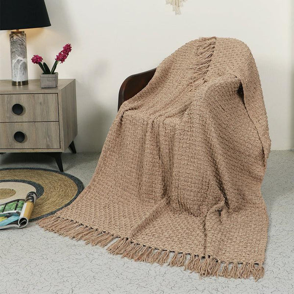 Buy Cozy Loom Throw - Beige Throws from Vaaree