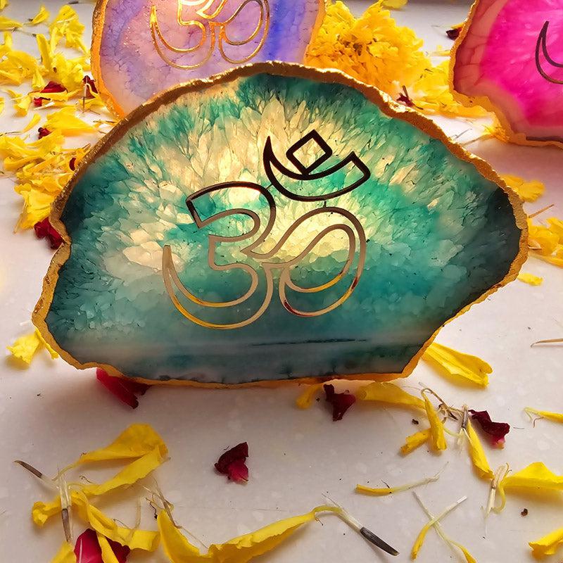 Buy Festive Om Tealight Candle Holder - Green Gift Box from Vaaree