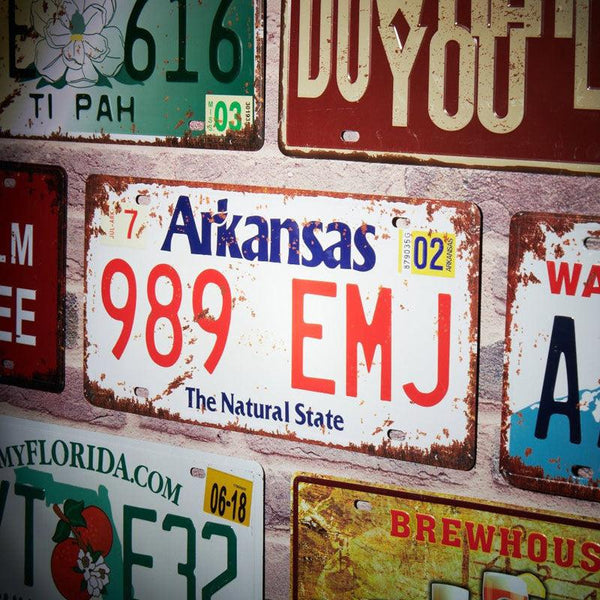 Arkansas 989 Emj Number Plate Wall Accent