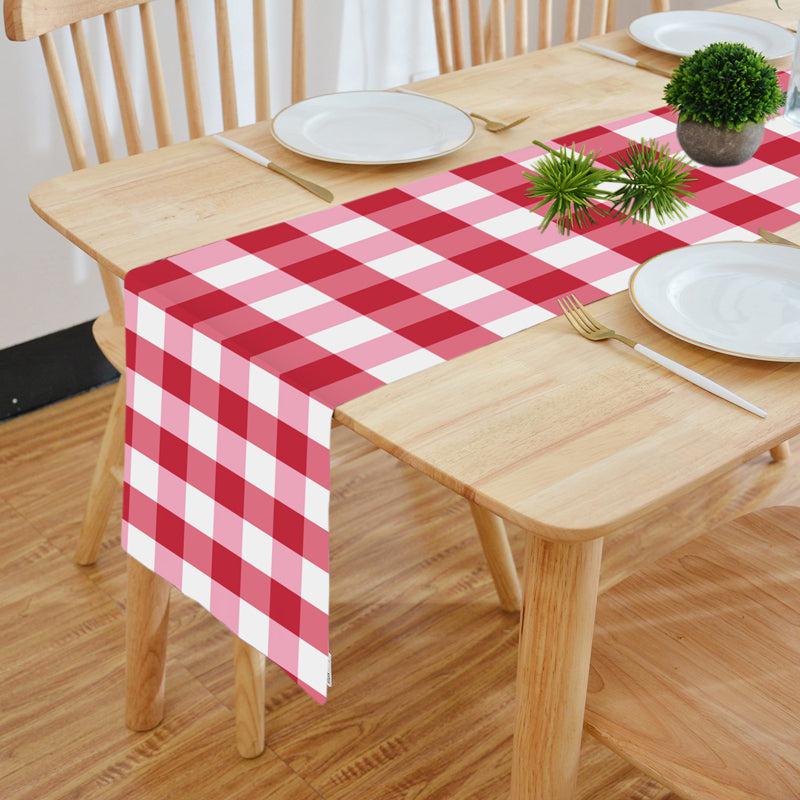 Buy Mabel Checkered Table Runner - Red Table Runner from Vaaree