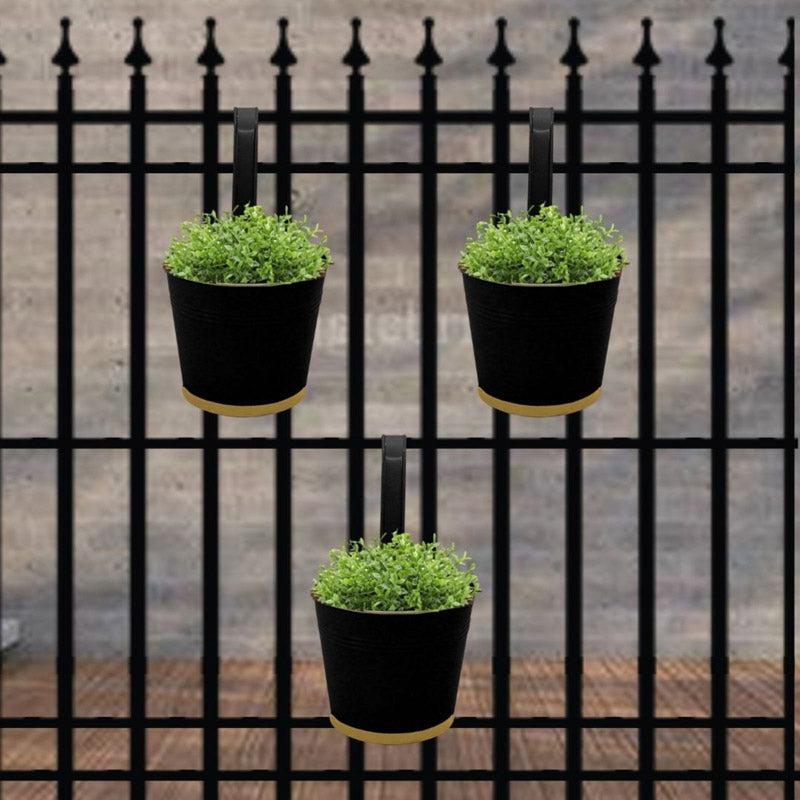 Buy Lush Glow Planter (Black) - Set Of Three Pots & Planters from Vaaree