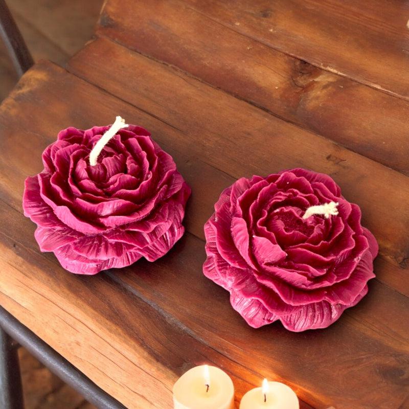 Buy Bloom Elegance Rose Scented Candles - Set Of Two Candles from Vaaree