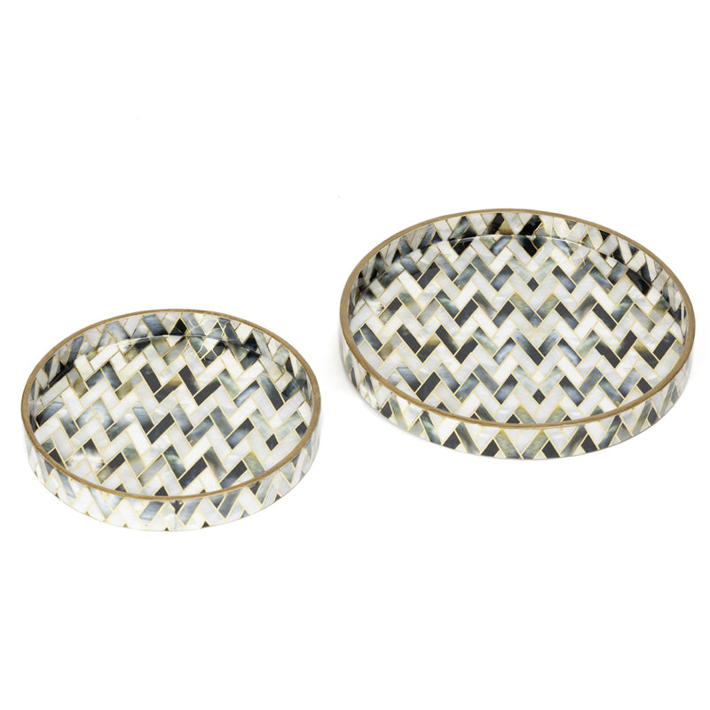 Buy Imara Round Zig Zag Serving Tray - Set Of Two Serving Tray from Vaaree