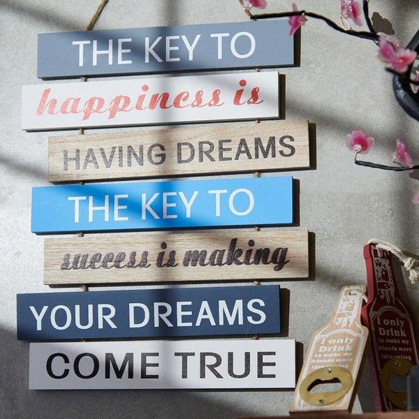 The Key To Happiness Motivational Quote Wall Accent