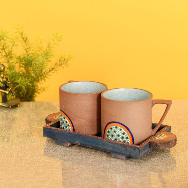 Buy Bhruhanth Tray & Cup (160 ML) - Three Piece Set Mug & Tea Cup from Vaaree