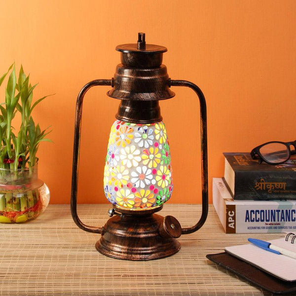 Buy Madhura Mosaic Lantern Table Lamp - Copper Table Lamp from Vaaree