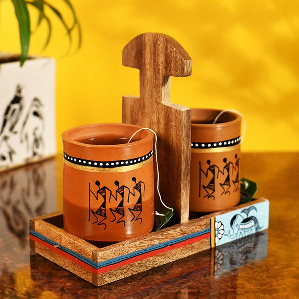 Buy Mishka Khulhad With Holder (175 ML) - Three Piece Set Mug & Tea Cup from Vaaree