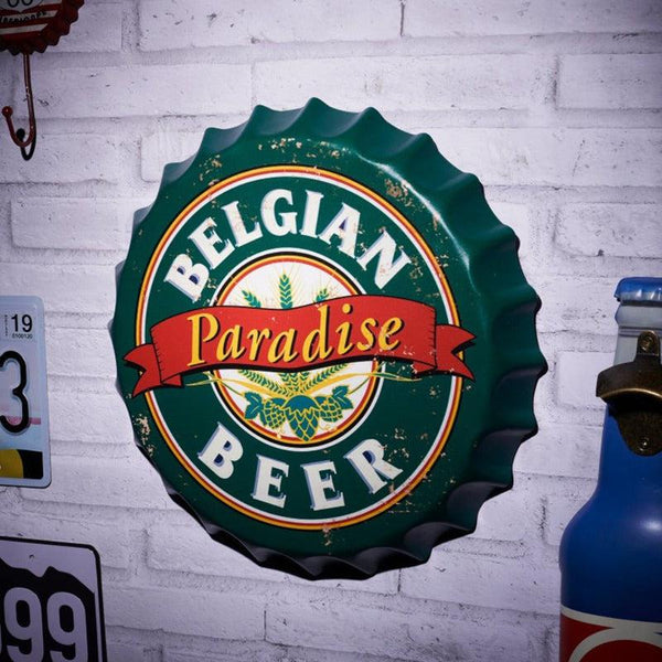 Belgian Beer  Bottle Cap Wall Accent