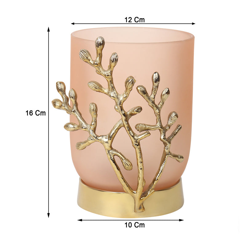 Buy Roscoe Gemma Vase - Peach & Gold Vase from Vaaree