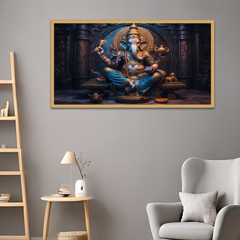 Buy Lambodara Bless Wall Painting With Frame Wall Art & Paintings from Vaaree