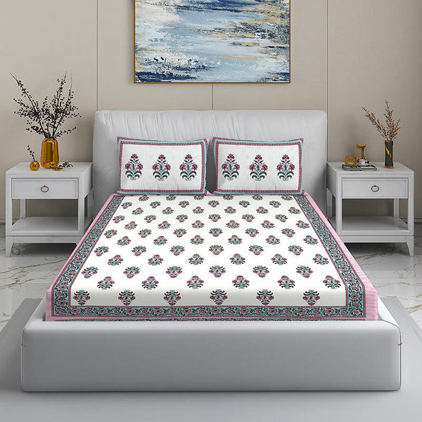 Buy Bloomy Ethnic Bedsheet - Pink Bedsheets from Vaaree