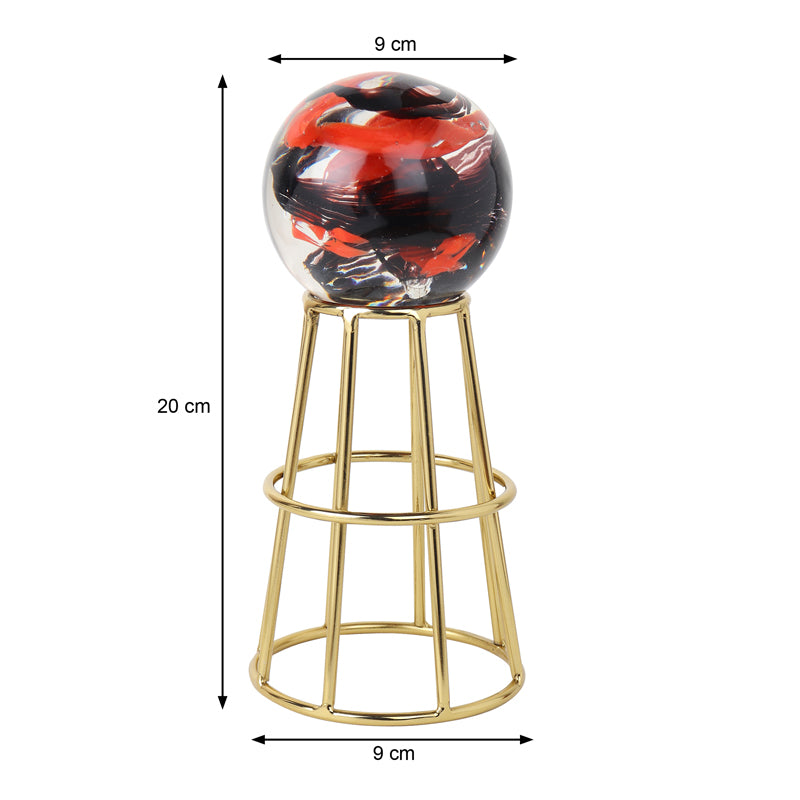 Buy Aiofe Orb Showpiece - Red & Gold Showpieces from Vaaree