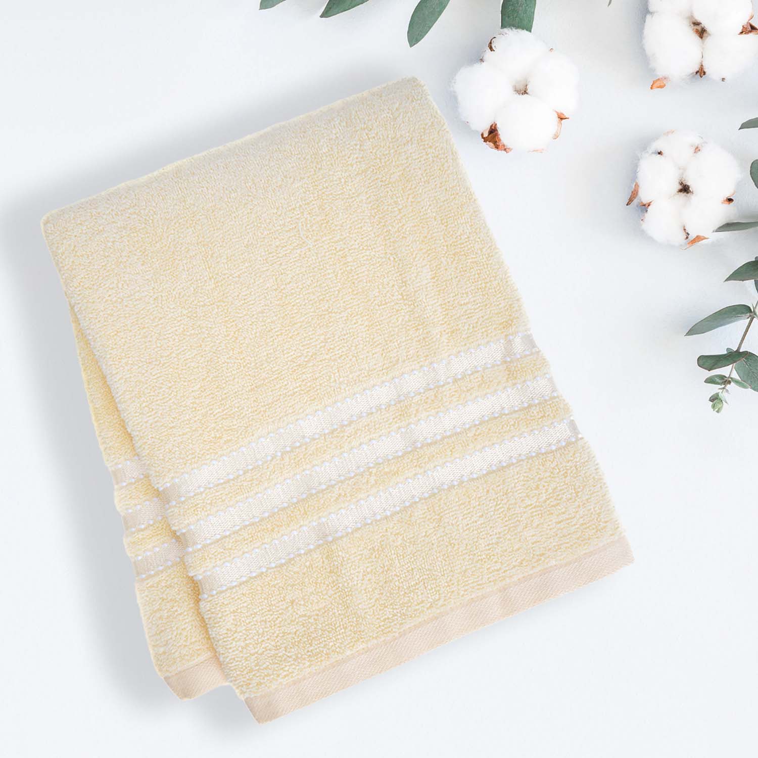 Buy Micro Cotton LuxeDry Comfort Solid Bath Towel - Beige Bath Towels from Vaaree