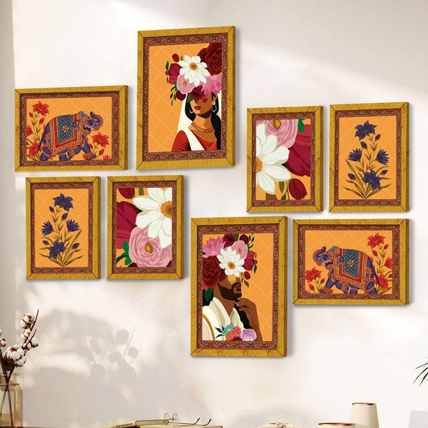 Buy Anara Floral Wall Art - Set Of Eight Wall Art & Paintings from Vaaree