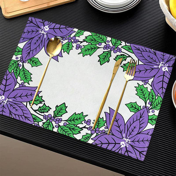 Buy Acora Floral Placemat (Purple) - Set of Four Table Mats from Vaaree