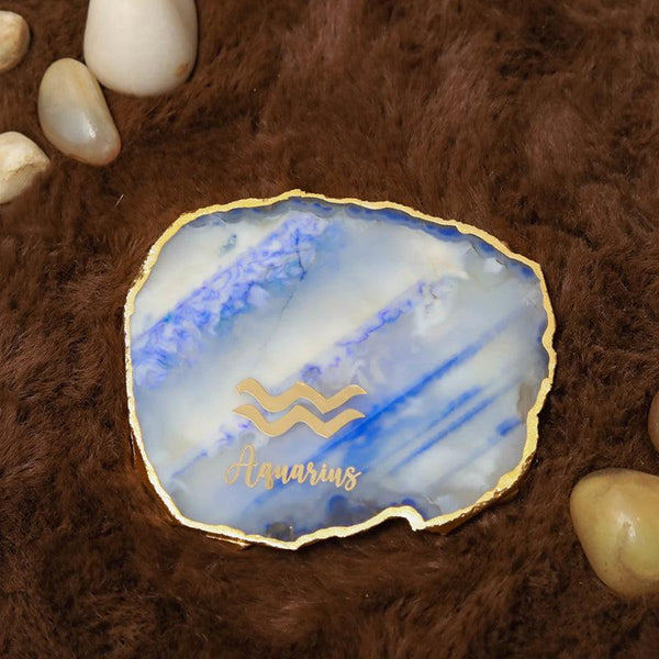 Buy Aquarius Agate Coaster - Blue Coasters from Vaaree