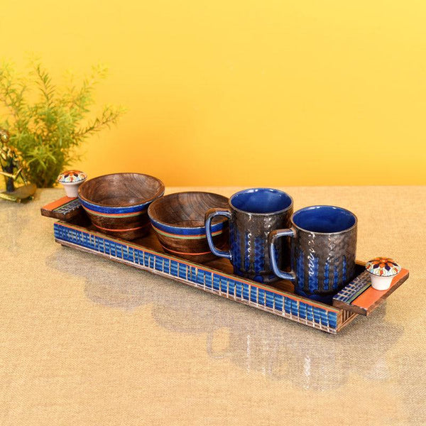 Buy Bhupali Handcrafted Breakfast Set - Set of Five Serving Tray from Vaaree